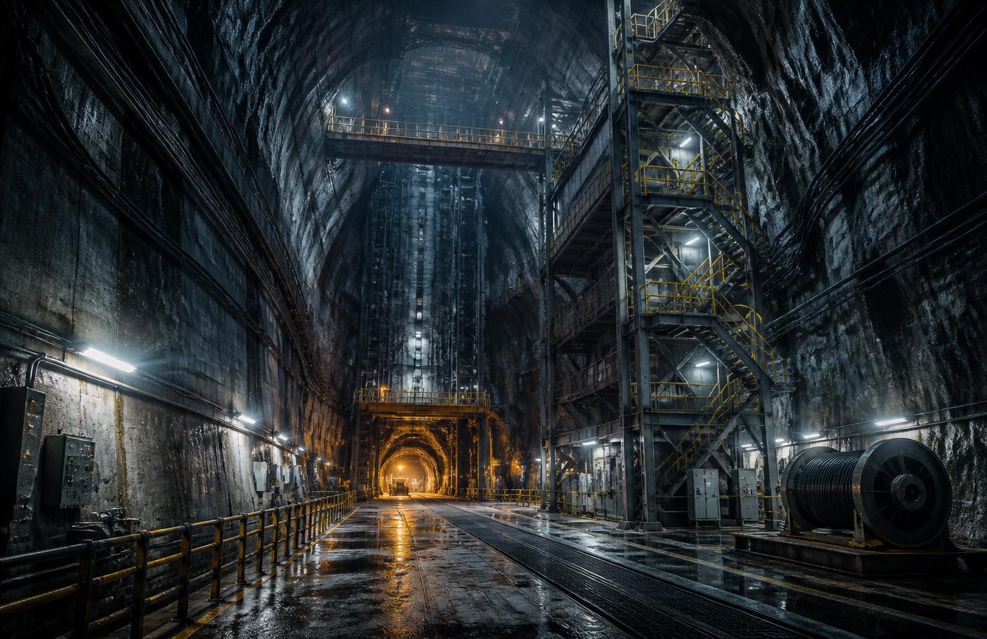 Deep mine shaft
